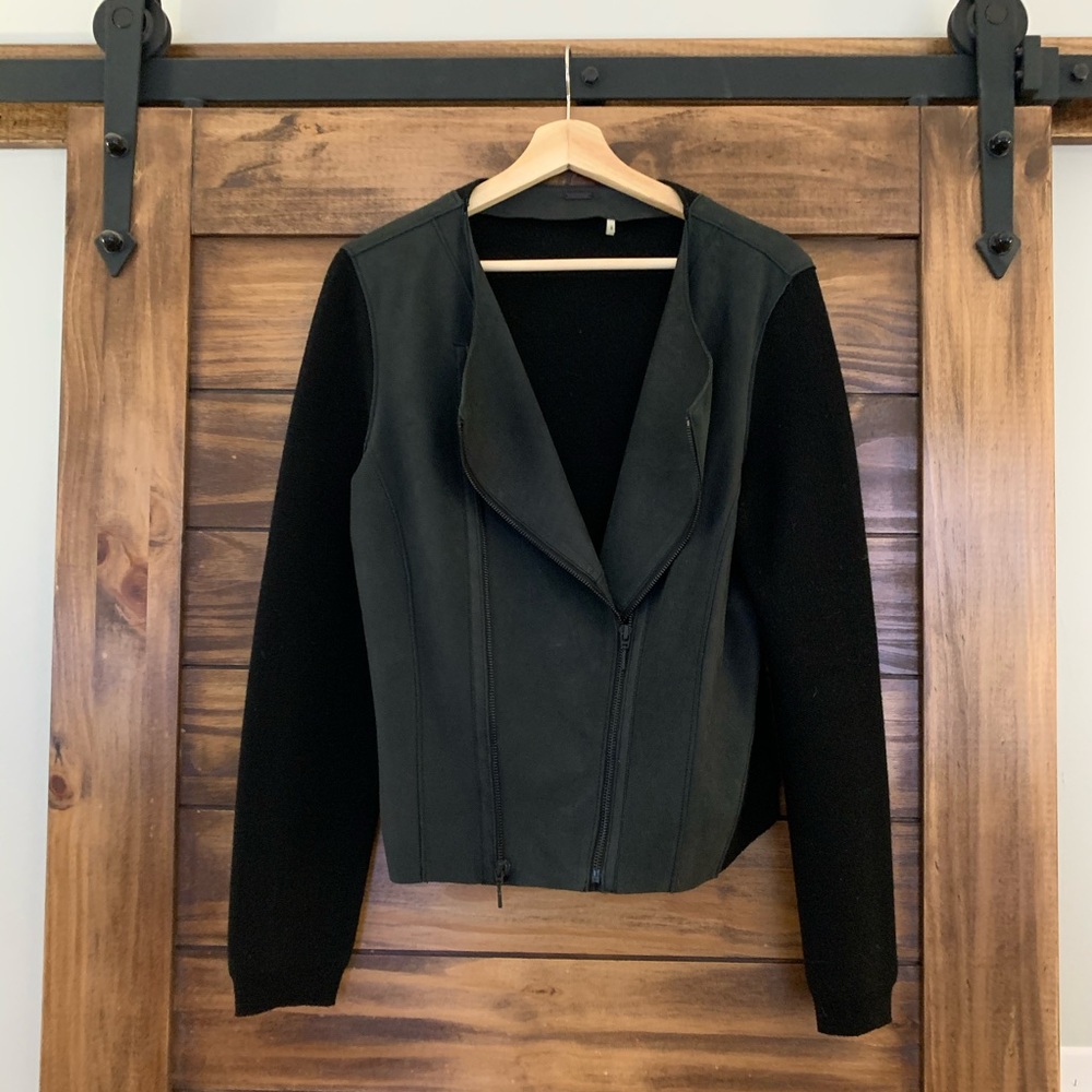 SALE! Elie Tahari Black Suede Jacket size Large